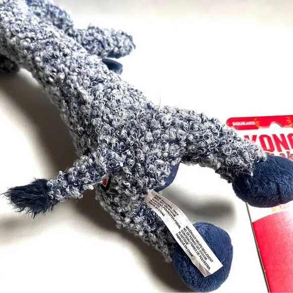 KONG Navy Plush Dog Toy with White Polka Dots NWT 1 foot long! - Picture 7 of 12